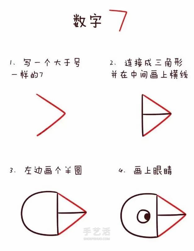 数字简笔画动物1到10 可爱数字简笔画图片大全 - www.shouyihuo.com