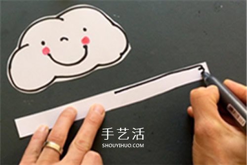 可爱云朵彩虹风铃做法 卷纸筒DIY卡通风铃教程 -  www.shouyihuo.com