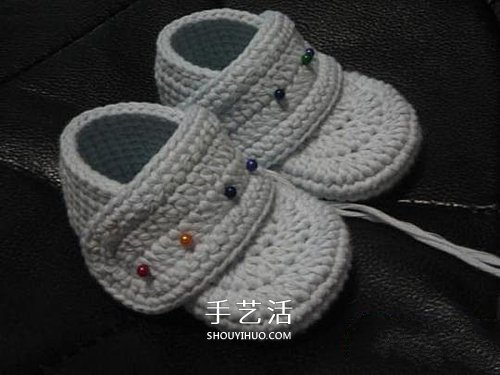 宝宝保暖毛线鞋的编法 手工编织婴儿鞋图解 -  www.shouyihuo.com