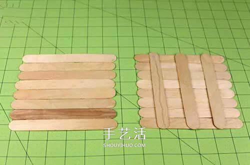 雪糕棍变废为宝 DIY四方收纳盒、笔筒的方法 -  www.shouyihuo.com