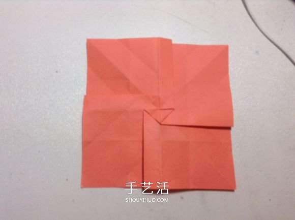 怎么折纸月季花的方法 手工月季花的折法图解 -  www.shouyihuo.com