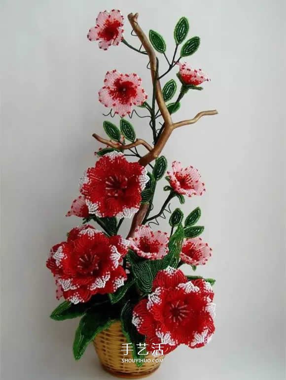 美到极致的串珠花朵 做成插花工艺品装饰 -  www.shouyihuo.com
