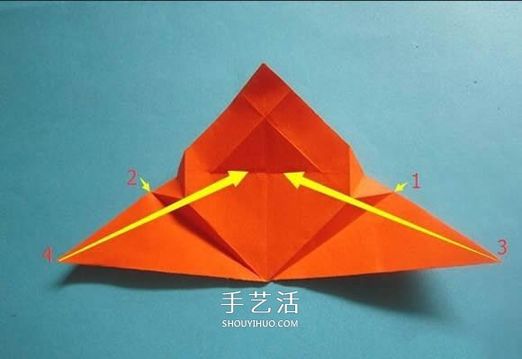 会飞的心折纸图解教程 折纸爱心的折法带翅膀 -  www.shouyihuo.com