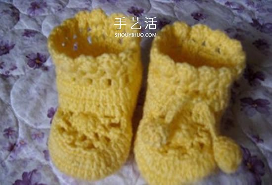 婴儿毛线保暖鞋子的织法 单色就已经很好看！ -  www.shouyihuo.com
