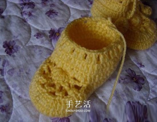 婴儿毛线保暖鞋子的织法 单色就已经很好看！ -  www.shouyihuo.com