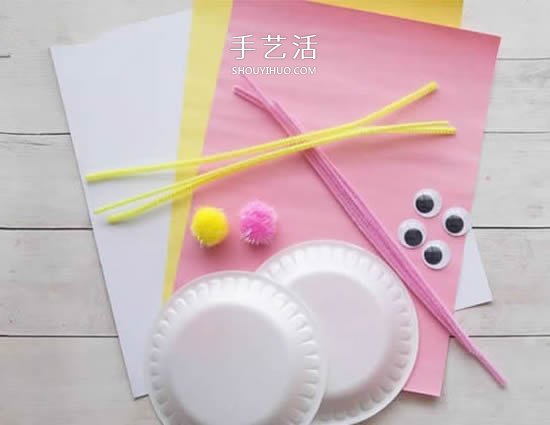 幼儿园手工做小白兔 用纸盘制作兔子的方法 -  www.shouyihuo.com