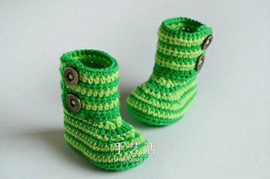 给脚踝也提供保暖！简洁好看宝宝毛线鞋织法 -  www.shouyihuo.com