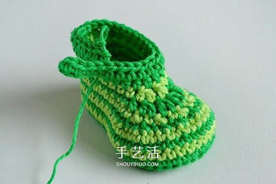 给脚踝也提供保暖！简洁好看宝宝毛线鞋织法 -  www.shouyihuo.com