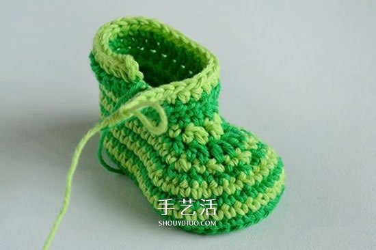 给脚踝也提供保暖！简洁好看宝宝毛线鞋织法 -  www.shouyihuo.com