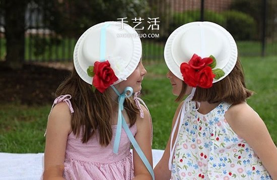 儿童手工制作法式礼帽 简单纸盘帽子的做法 -  www.shouyihuo.com
