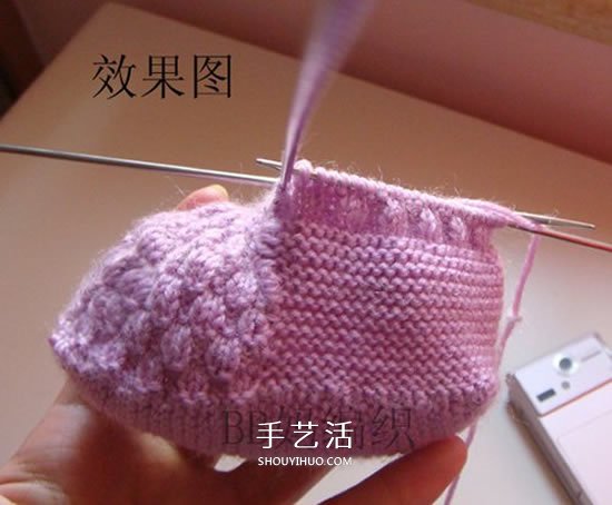 高鞋筒宝宝鞋子的织法 棒针编织婴儿保暖毛线鞋 -  www.shouyihuo.com