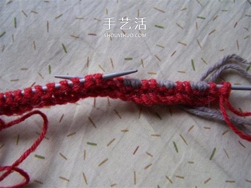 用棒针平针手工编织保暖拖鞋的方法图解 -  www.shouyihuo.com