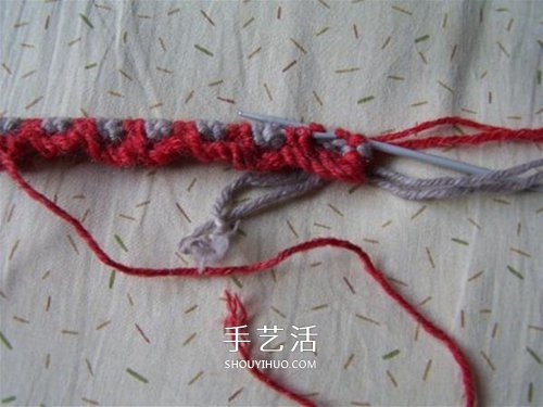 用棒针平针手工编织保暖拖鞋的方法图解 -  www.shouyihuo.com
