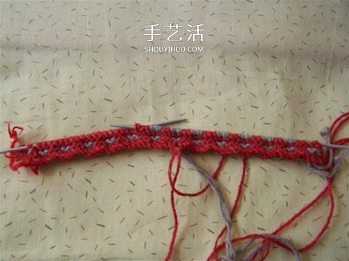 用棒针平针手工编织保暖拖鞋的方法图解 -  www.shouyihuo.com
