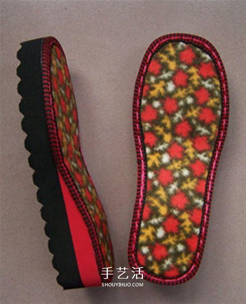 用棒针平针手工编织保暖拖鞋的方法图解 -  www.shouyihuo.com