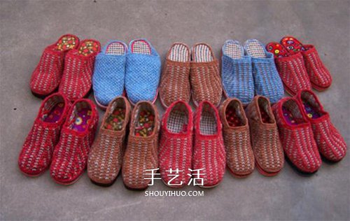 用棒针平针手工编织保暖拖鞋的方法图解 -  www.shouyihuo.com