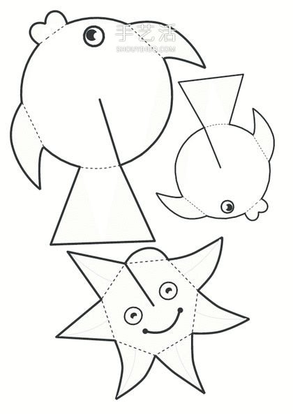 用卡纸做海洋生物 海底世界贴画手工制作教程 -  www.shouyihuo.com