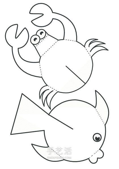 用卡纸做海洋生物 海底世界贴画手工制作教程 -  www.shouyihuo.com