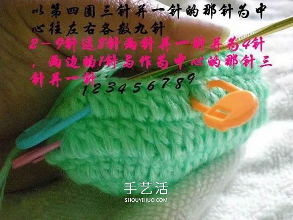 用钩织编织简单又漂亮婴儿鞋的方法步骤图 -  www.shouyihuo.com