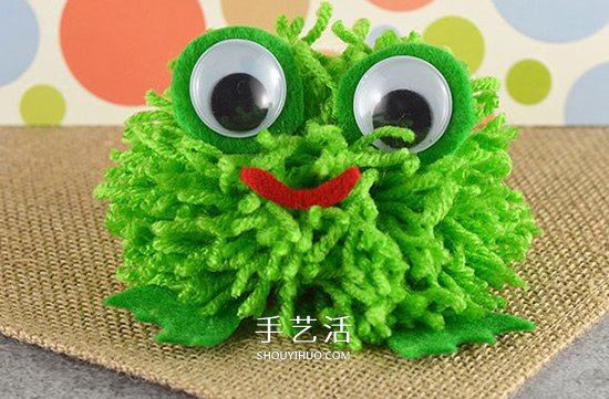毛线小青蛙手工制作 幼儿做毛线球青蛙的方法 -  www.shouyihuo.com