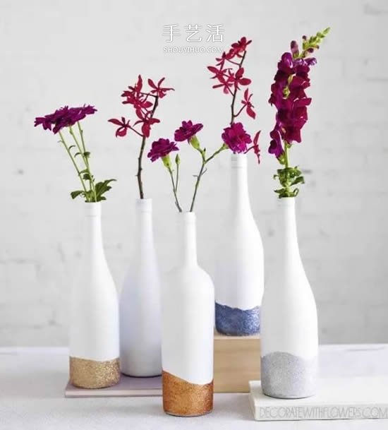 彩绘酒瓶创意手工图片 丙烯手绘玻璃瓶DIY -  www.shouyihuo.com