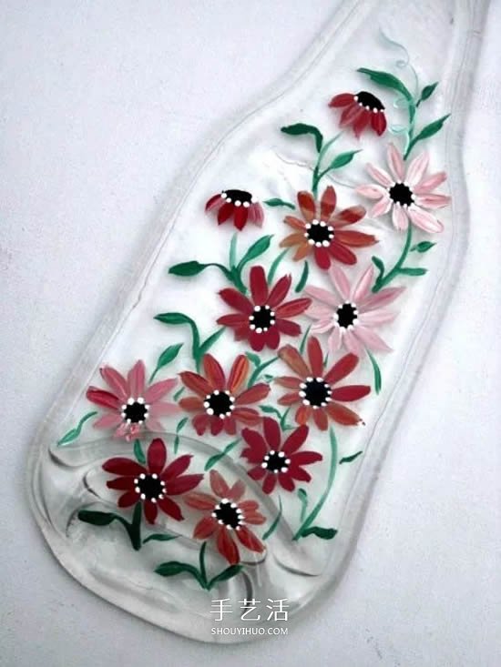彩绘酒瓶创意手工图片 丙烯手绘玻璃瓶DIY -  www.shouyihuo.com