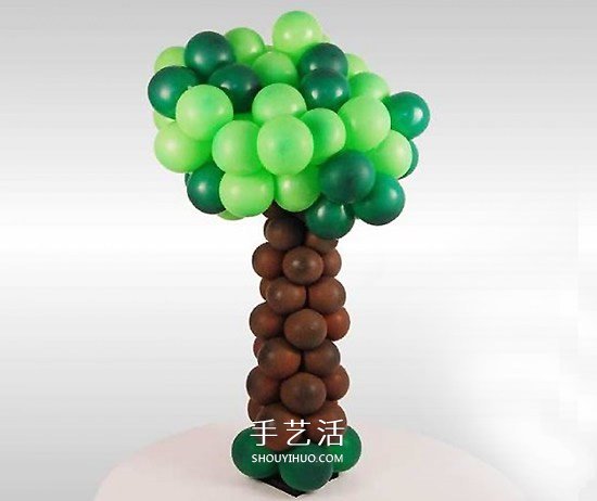 气球造型大树手工制作 植树节用气球做大树 -  www.shouyihuo.com
