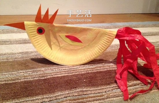 幼儿手工大公鸡怎么做 纸盘制作公鸡的方法 -  www.shouyihuo.com