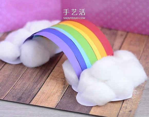 儿童手工制作彩虹教程 怎么做卡纸彩虹的方法 -  www.shouyihuo.com