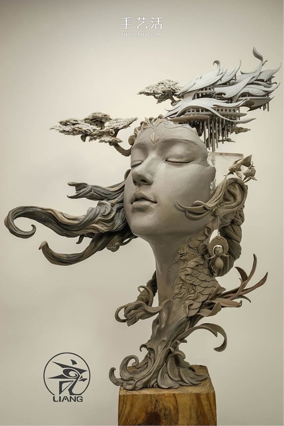 气势磅礡的细腻泥塑作品：嫦娥与桃花女 -  www.shouyihuo.com