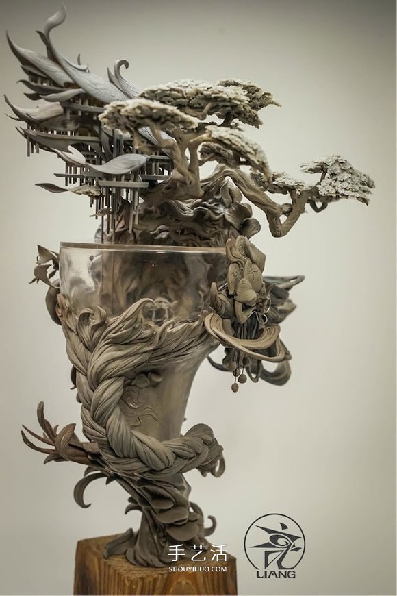 气势磅礡的细腻泥塑作品：嫦娥与桃花女 -  www.shouyihuo.com