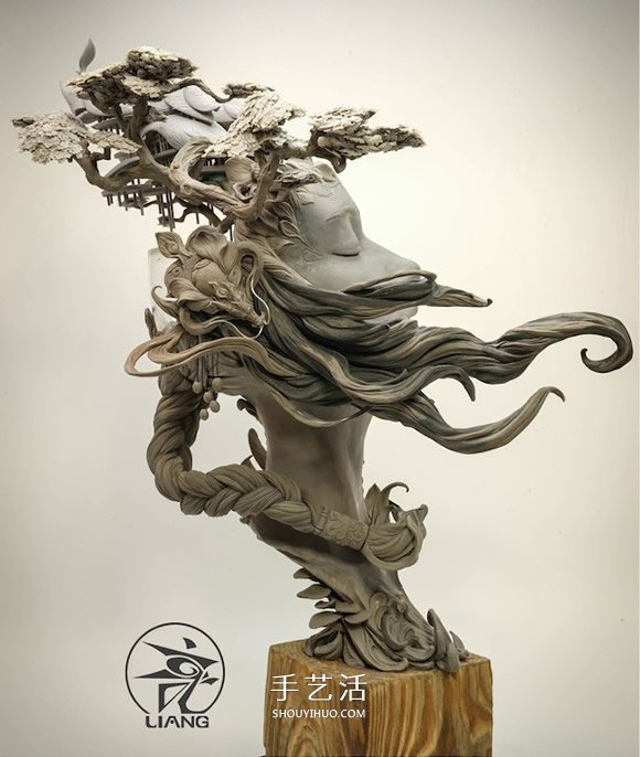 气势磅礡的细腻泥塑作品：嫦娥与桃花女 -  www.shouyihuo.com