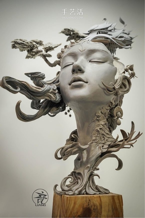 气势磅礡的细腻泥塑作品：嫦娥与桃花女 -  www.shouyihuo.com
