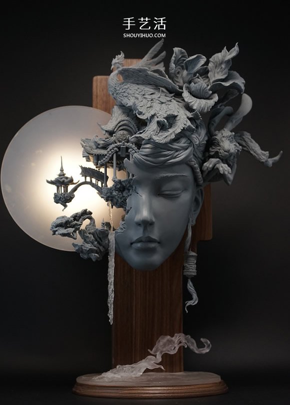 气势磅礡的细腻泥塑作品：嫦娥与桃花女 -  www.shouyihuo.com