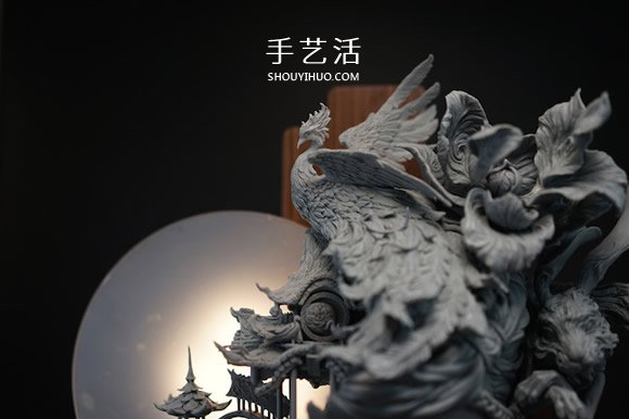 气势磅礡的细腻泥塑作品：嫦娥与桃花女 -  www.shouyihuo.com
