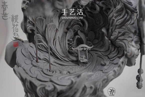 气势磅礡的细腻泥塑作品：嫦娥与桃花女 -  www.shouyihuo.com