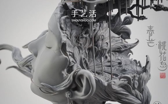 气势磅礡的细腻泥塑作品：嫦娥与桃花女 -  www.shouyihuo.com