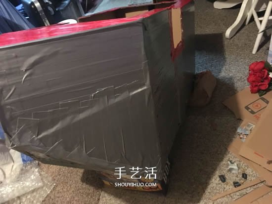 自制纸板船的方法步骤 用废纸箱做船的教程 -  www.shouyihuo.com