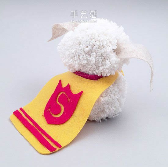 毛线球创意DIY 手工做一只超萌带披风的狗狗 -  www.shouyihuo.com