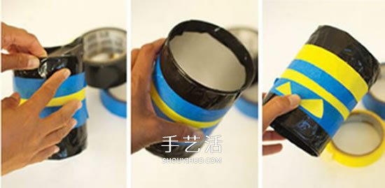 自制玩具鼓的方法图解 铁罐废物利用做鼓教程 -  www.shouyihuo.com