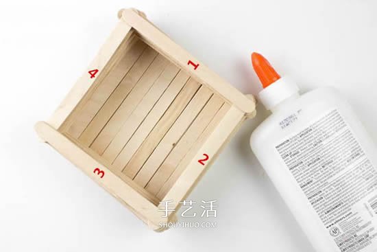 雪糕棍手工制作收纳盒 DIY带盖方形收纳盒做法 -  www.shouyihuo.com