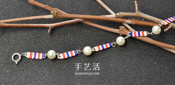 用别针做手链的方法 自制简易珍珠手链图解 -  www.shouyihuo.com