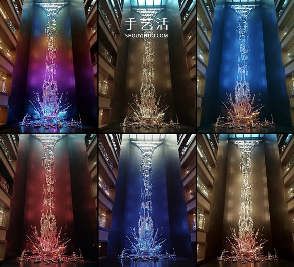 倾泻而下的12层楼高金属瀑布雕塑作品 -  www.shouyihuo.com