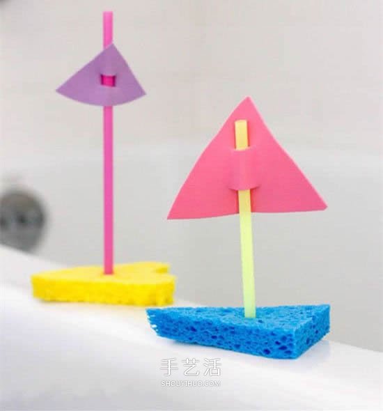 幼儿园手工小船制作 用海绵做玩具船的方法 -  www.shouyihuo.com