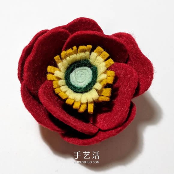 超多毛毡布花的制作方法 DIY美丽的花环头饰 -  www.shouyihuo.com