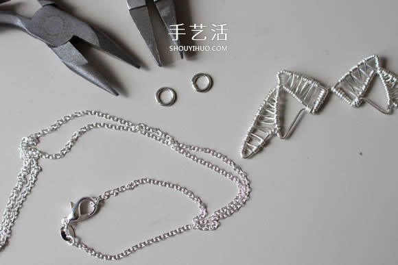 金属丝DIY制作龙之翼项链坠的方法图解教程 -  www.shouyihuo.com