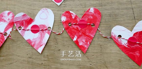 代表爱和感恩！简单又漂亮卡纸爱心挂饰制作 -  www.shouyihuo.com