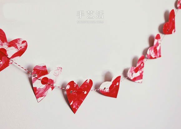 代表爱和感恩！简单又漂亮卡纸爱心挂饰制作 -  www.shouyihuo.com