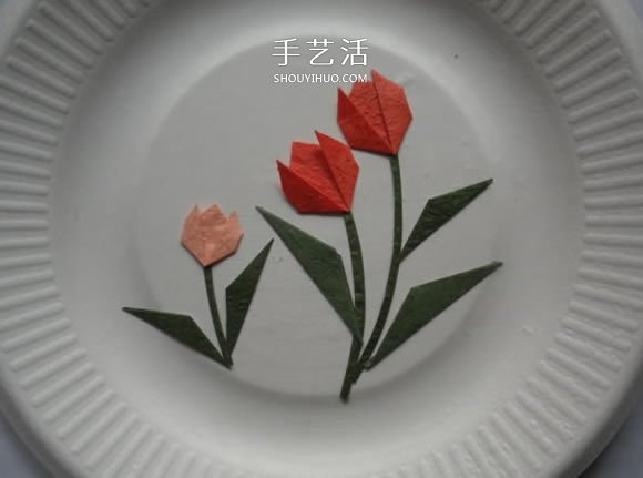 最简单折纸郁金香贴画的制作方法图解 -  www.shouyihuo.com