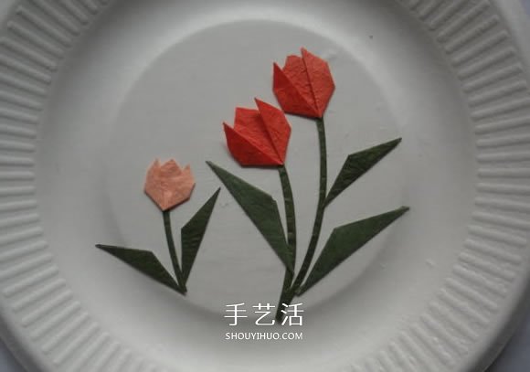 最简单折纸郁金香贴画的制作方法图解 -  www.shouyihuo.com